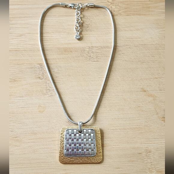 Brighton mixed metals rectangular pendant‎ necklace - Picture 2 of 8